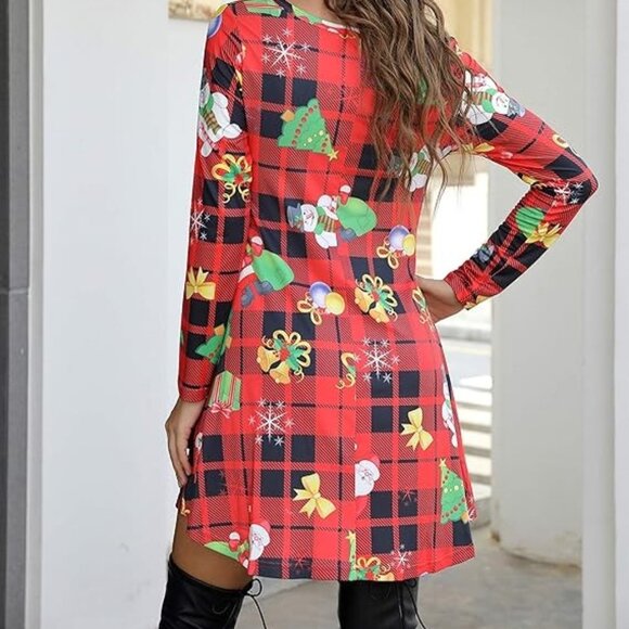 Long Sleeve Casual Funny Christmas Dress or Top Size Medium - Picture 3 of 8